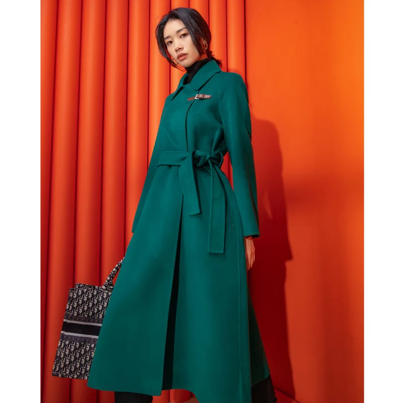 Autumn 50% Cashmere Coat Alpaca Warm Winter Women Long Wool Office Lady Slim Female Overcoat Oversize Plussize |