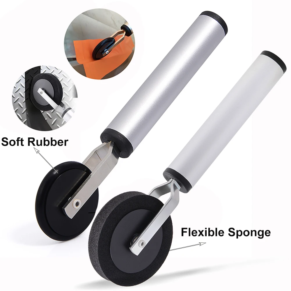 

FOSHIO Soft Rubber Sponge Vinyl Wrap Roller Squeegee Car Door Gap Uneven Surface Film Install Roller Carbon Fiber Wrapping Tool