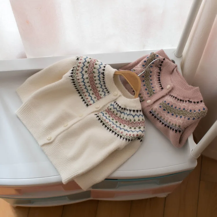 

Mmtkids 2019 Autumn And Winter Kids' Sweater New Products Girls Jacquard Cardigan Small CHILDREN'S Tops H597