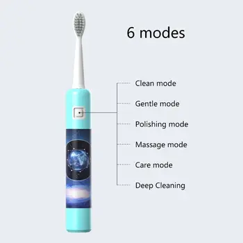

Powerful Ultrasonic Sonic Electric Toothbrush USB Charge Rechargeable Toothbrush With Replacement Head