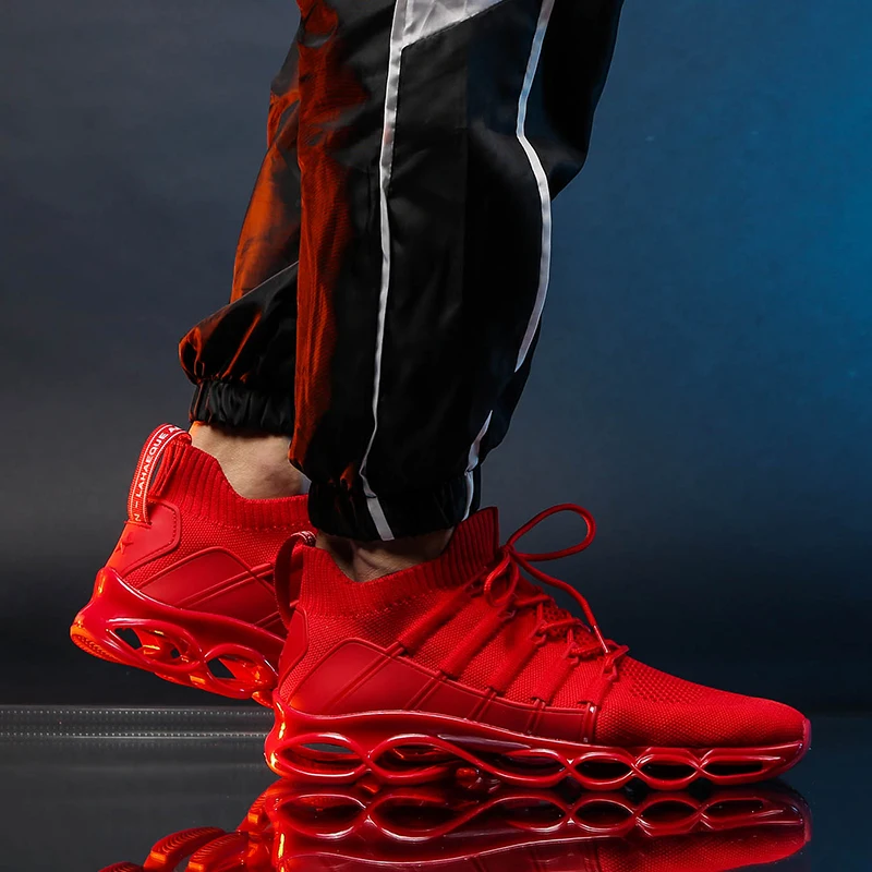 Новая обувь blade Модные дышащие кроссовки обувь для Для мужчин плюс Размеры 46 удобные спортивные Для Мужчин's суперзвезды туфли на плоской подошве повседневная обувь 48 Красный кроссовки мужские обувь мужская кросовк