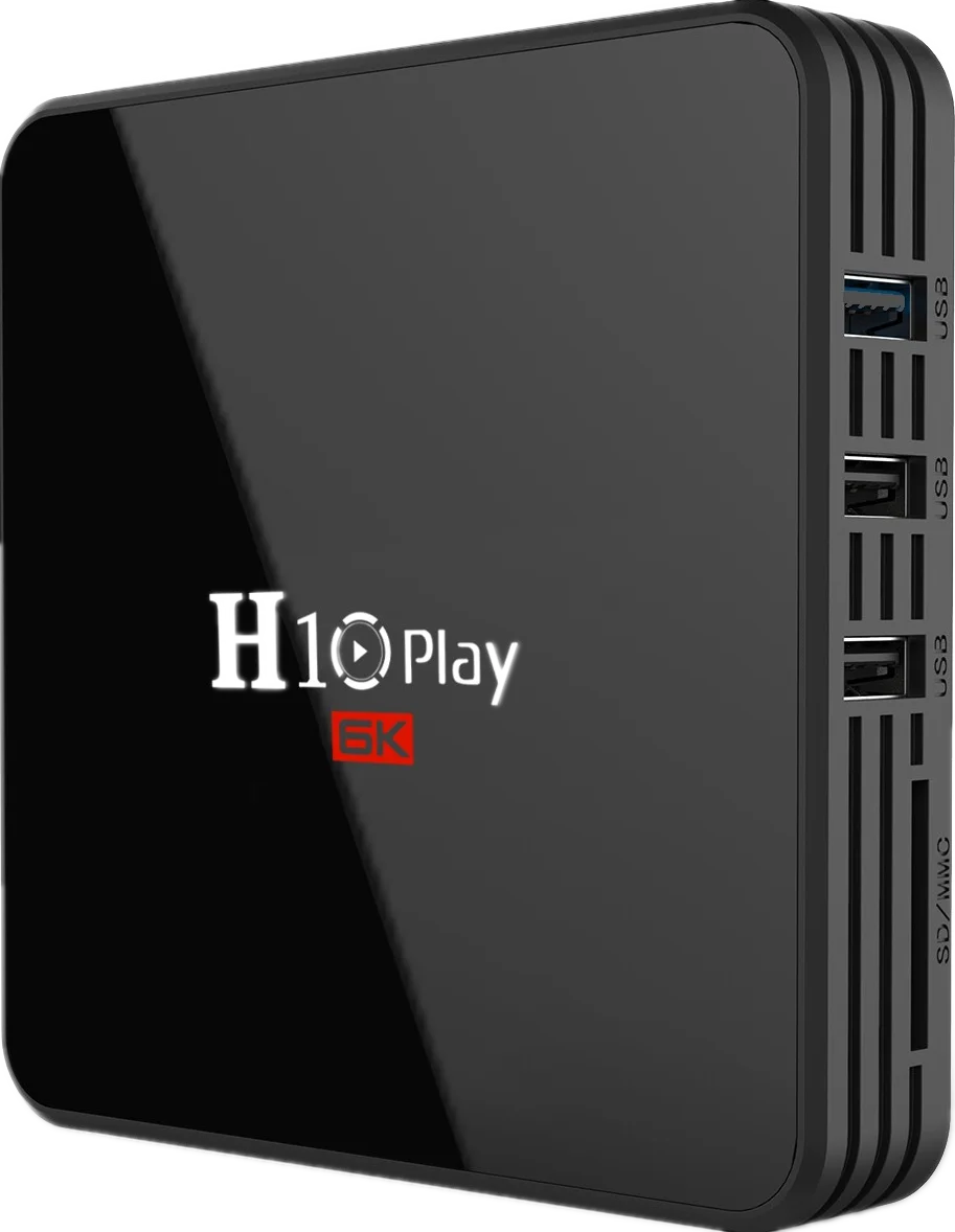 H10 Play Wi-Fi ТВ коробка 6k HD 4 ядра 64 бит Android 9,0 медиа-бокс, 4 Гб оперативной памяти, 32 Гб встроенной памяти, несколько Язык медиа Поддержка Декодер каналов кабельного телевидения