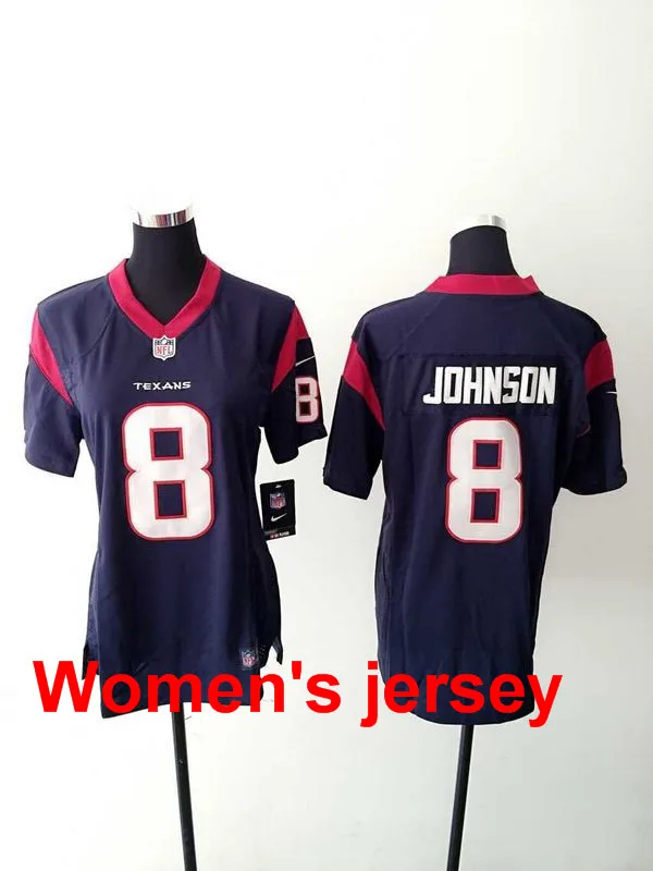 A+++ женщины дамы Все Сшитые Хьюстон s Дамы 80 Andre Джонсон 23 Arian Foster 56 Brian Cushing 99 J.J. Ватт Джерси - Цвет: 2