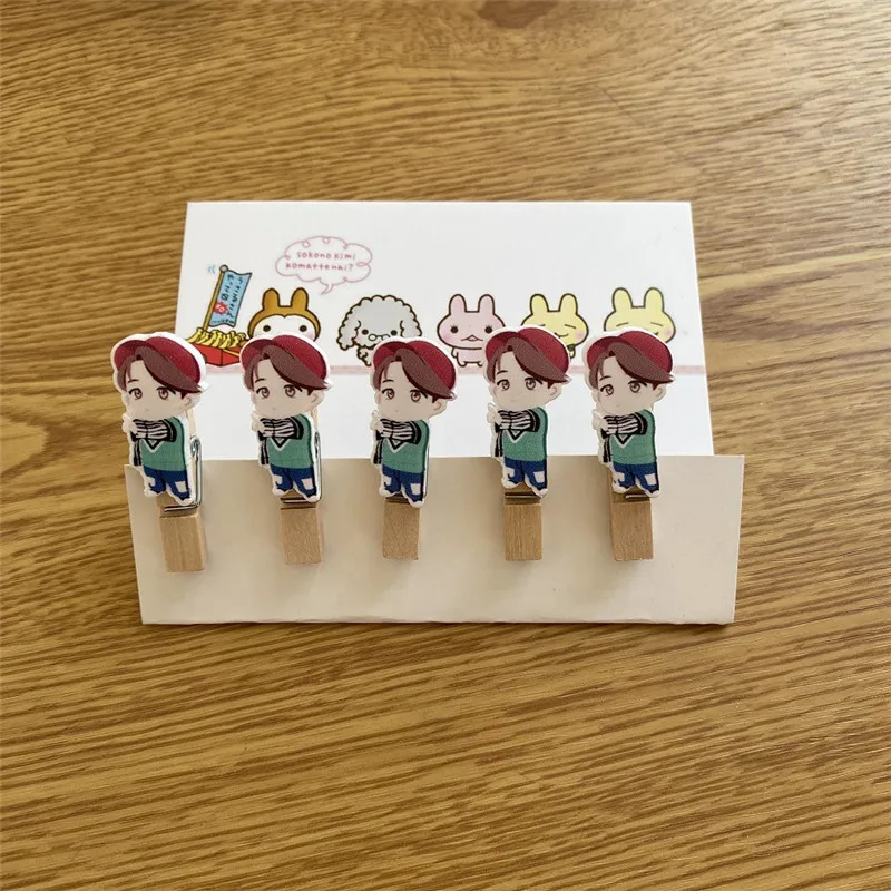 5 шт./компл. Bangtan мальчики производят 101x1 BlackPink IZONE EXO GOT7 деревянные зажимы карта душа Persona JUNG KOOK JIMIN SUGA