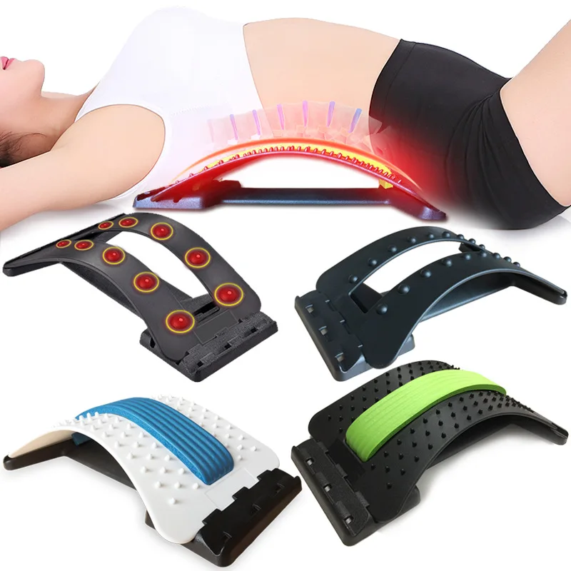 

Back traction Massager Waist Stretching Massager Back Stretch Equipmen Fitness Lumbar Support Relaxation Spine Pain Corrector