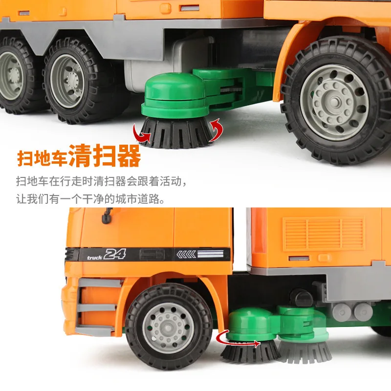 

Xin Million 6607 Inertia Sweeping Sanitation Engineering Vehicle Large Size Model Light Included Light Music CHILDREN'S Toy Car