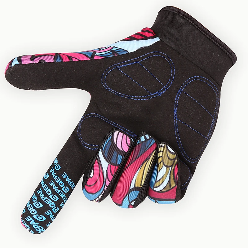Qepae Cycling Gloves Full Finger MTB Bicycle Gloves Half Finger Anti-slip Shockproof Gel Breathable Lycra Padded Palm Gloves 3
