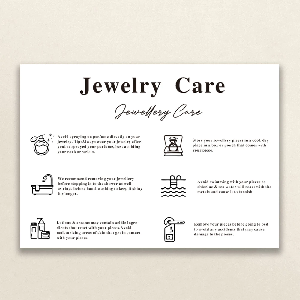 Jewelry Care Card Template, Printable Jewelry Instructions, Editable Care  Card Inserts, Custom Earring Care Cards, Selling on  