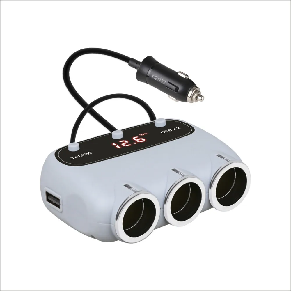 3 гнезда прикуривателя автомобиля адаптер Dc Outpet 12 v/24 v Dual Usb Автомобильное зарядное устройство автомобильное зарядное устройство Универсальный мобильный телефон для huawei D2