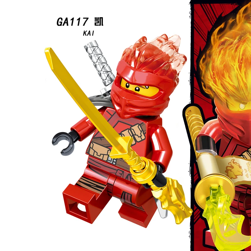 GA117 Фигурки ниндзя Lloyd Kai Jay Zane Cole Nya Carmadon Ninjagoed, набор строительных блоков из фильма, игрушки для детей, подарки для мальчиков - Цвет: GA117