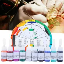 Набор краски профессиональная 50 мл Татуировка чернила пигмент Татуировка с макияж цвет колесная палитра смешивания руководство Перманентный набор