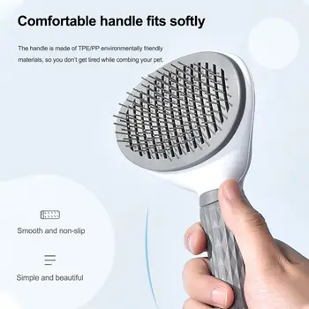 

Stainless Steel Needle Automatic Cleaning Pet Brush One Key Hair Removal Dog Brush Cat Dog Pet Comb