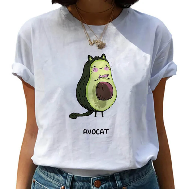 

Avocado Kawaii Harajuku Short Sleeve T Shirts Women Ullzang Funny Cartoon T-shirt Cute 90s Tshirt Fashion Grunge Top Tees Female