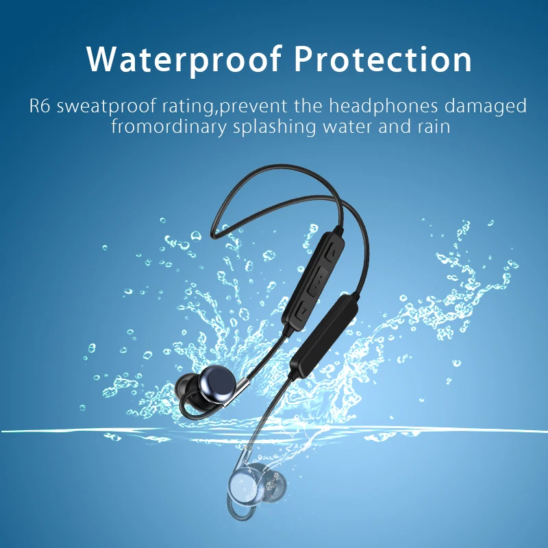 Ampe R6 Sports Bluetooth headset IPX7 waterproof and sweatproof Active Noise Reduction Extra long standby for iPhone Android