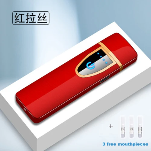 Red USB умная перезаряжаемая Зажигалка сенсорный датчик индукционные электронные зажигалки в комплекте мундштук для курения аксессуары - Цвет: Red