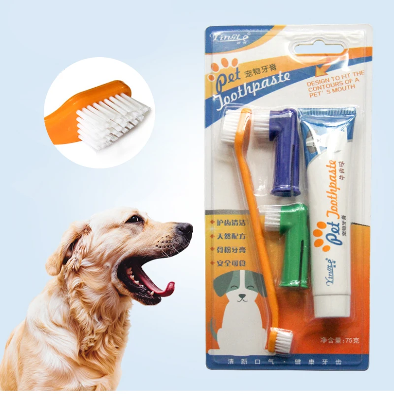 Pet toothpaste puppy toothpaste toothbrush set medium large dog
