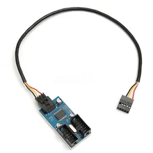 9Pin Motherboard Extension Board 1 To 2 USB Port Splitter Ports Multiplier Mother Board USB 9-Pin Extension Cable With Back Glue