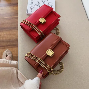 

JIAMEN Solid Color PU Leather Crossbody Bags for Women 2020 Chain Shoulder Messenger Bag Female Travel Handbags and Purses