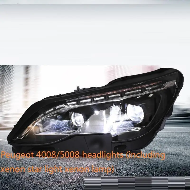 MODEL K Автомобильные аксессуары, светодиодные лампы Drl для автомобилей, дневные ходовые фары, автомобильные фары в сборе 17 18 для peugeot 4008 - Цвет: MODEL K