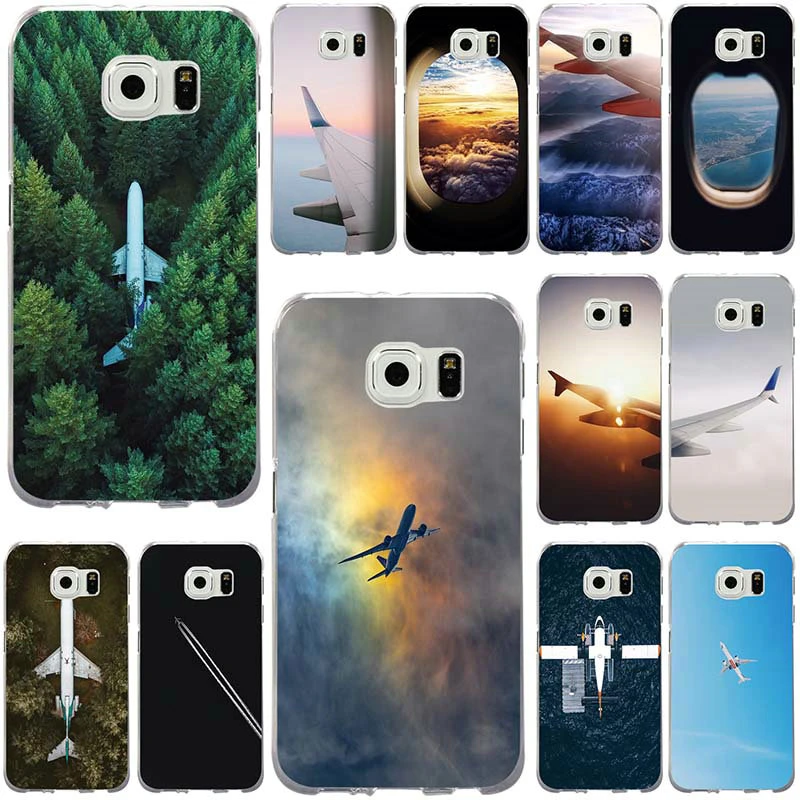 Plane With Sunset Glow Theme Soft Tpu Phone Case For Samsung Galaxy Note 2 3 5 8 9 S2 S3 S5 Mini S6 S7 S8 S9 S10 Edge Plus Lite Phone Case Covers Aliexpress