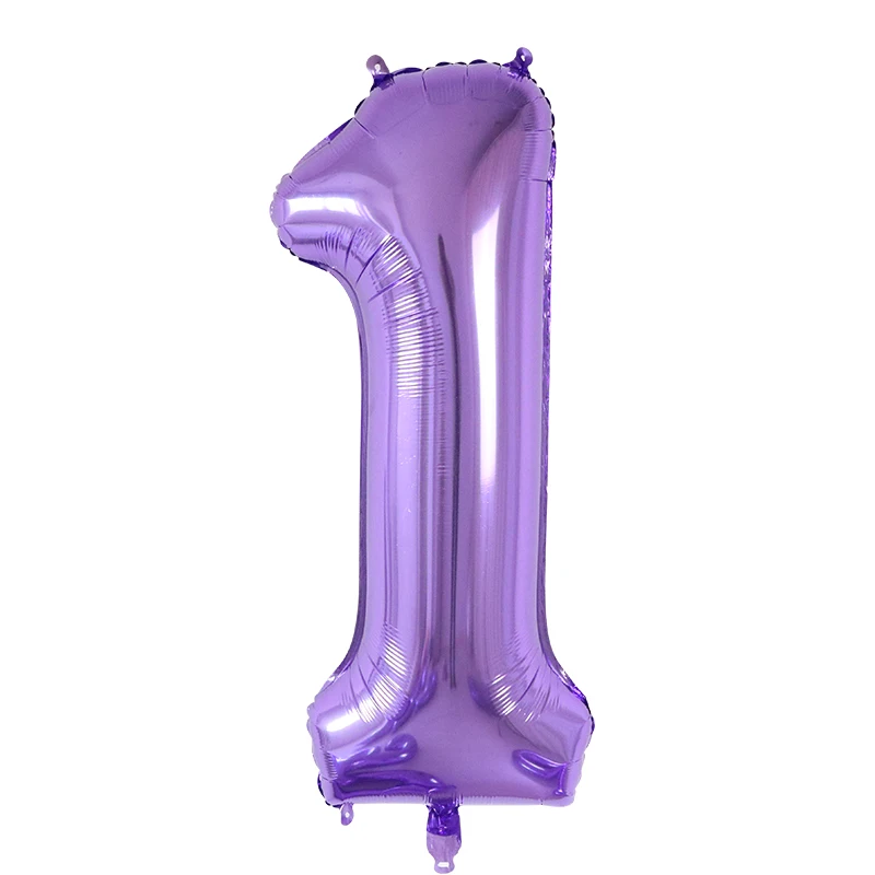 purple 40 дюймов цифра 1 детский душ розовый Золотой Серебряный Розовый Черный цифра Гелиевый шар 1-й День Рождения Вечеринка Микки Декор поставки воздушные шары - Цвет: purple