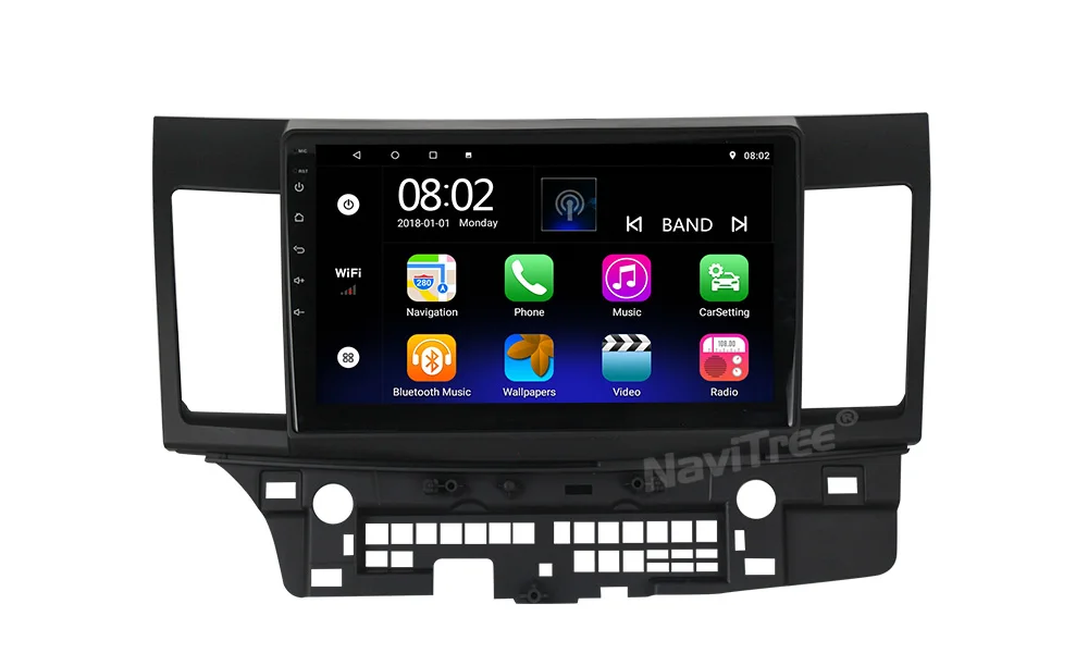 NaviTree 10 дюймов ips 2.5D T3 Android 9,0 автомобильный радио мультимедиа для Mitsubishi lancer 2007-2012 SWC wifi USB видео выход bluetooth