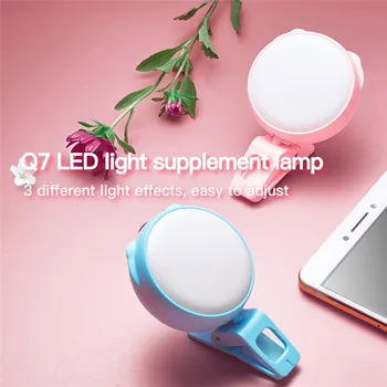 

Portable Luxury Selfie LED Camera Ring Flash Fill Light For IPhone Mobile Phone 5.2 x 8x2cm 3.7V 300MAH Lamparas 40NOV20