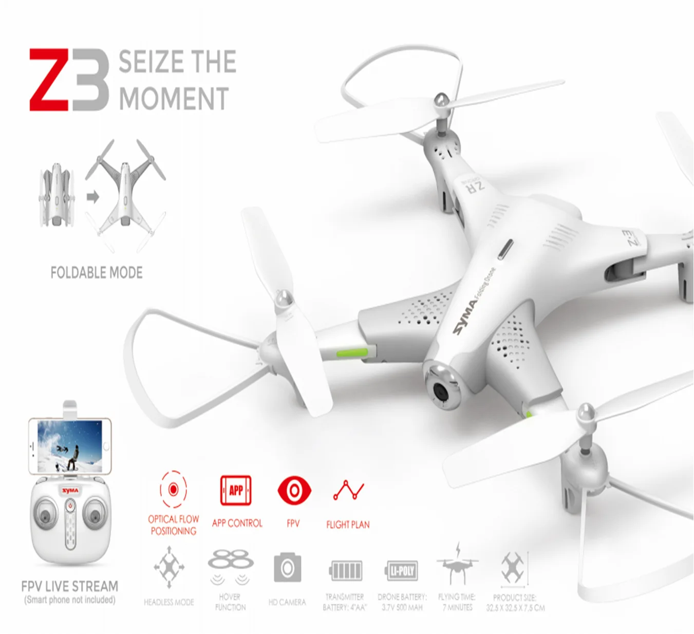 

Sima New Products Z3 Folding Quadcopter Optical Flow High-definition Wi-Fi Real-Time Drone for Aerial Photography