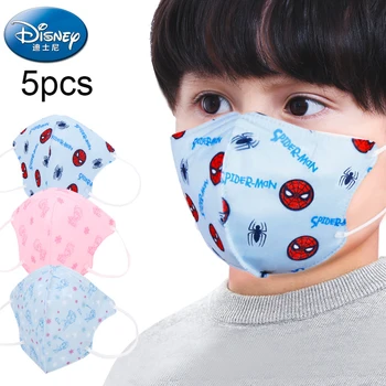 

5pcs Disney Marvel Spiderman Frozen kid masks kid Mouth Face Masks Boys Girls Disposable Protective Masks Toy Gift for 3-9 Year