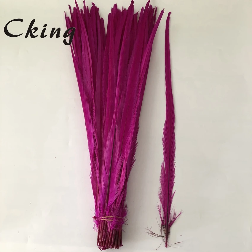 22 цвета Высокое качество Ringneck хвосты фазана перо 60-65 см 24-2" супер длинные леди Amherst перья фазана плюма карнавал Dec - Цвет: hot pink