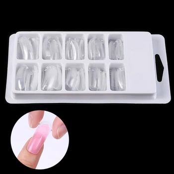

20/100PCS Quick Building Mold Tips Nail Dual Forms Finger Extension Nail Art UV Builder Poly Gel Tool New