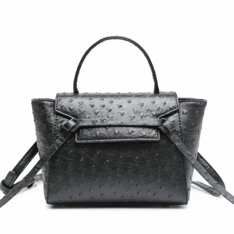 

Ostrich Grain Genuine Leather Handbags For Women Luxury Designer Messenger Shoulder Bags 2020 Fashion Style Office Lady Tote Bag