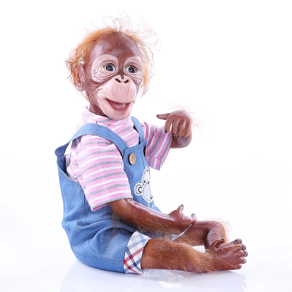 21 дюйм 52 см artist made reborn Monkey doll lifelike orangutan очень мягкий, силиконовый, гибкий Коллекционная художественная Кукла reborn