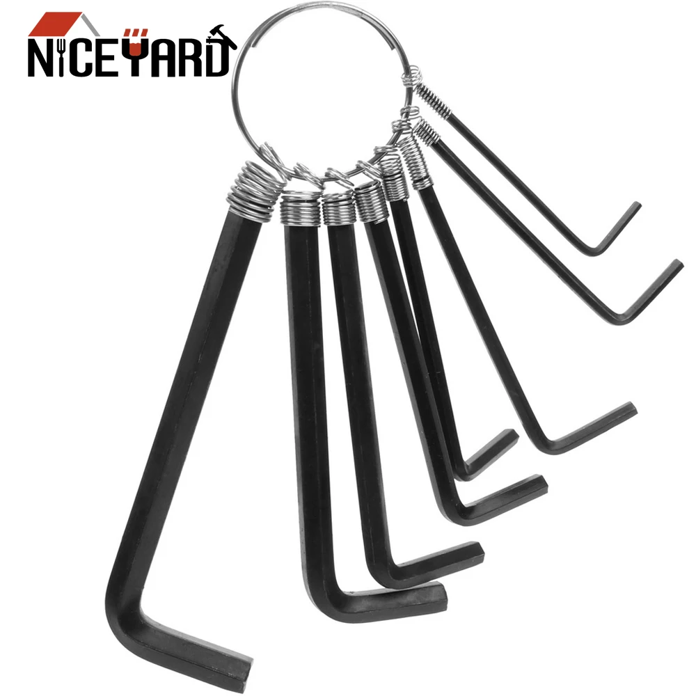 

NICEYARD 45 # steel 8Pcs/Set Convenience Bike Bicycle Repair Set for Daily Use Allen Key Wrench Hexagon Hex End Hand Tool