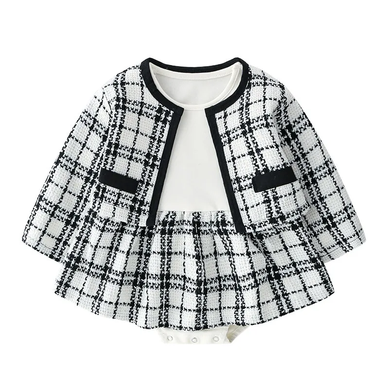 

Baby Suit 2019 Autumn Clothing Baby Girls Graceful Debutante Princess Two-Piece Set Long-sleeved Upper Garment bao pi qun Romper