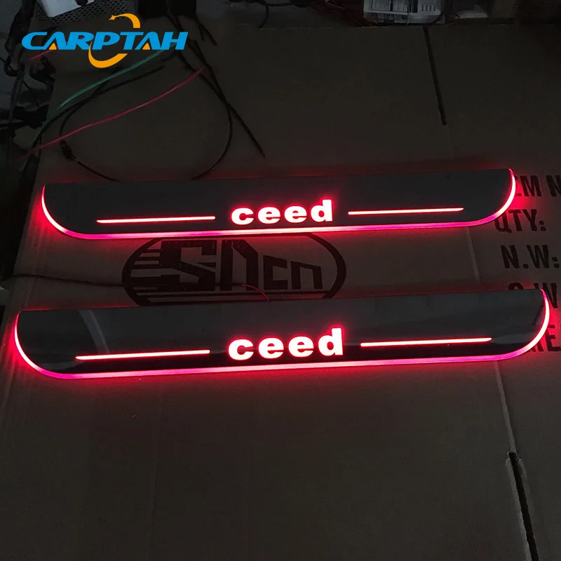 

CARPTAH Trim Pedal Car Exterior Parts LED Door Sill Scuff Plate Pathway Dynamic Streamer light For Kia Ceed 2015 2016 2017 2018