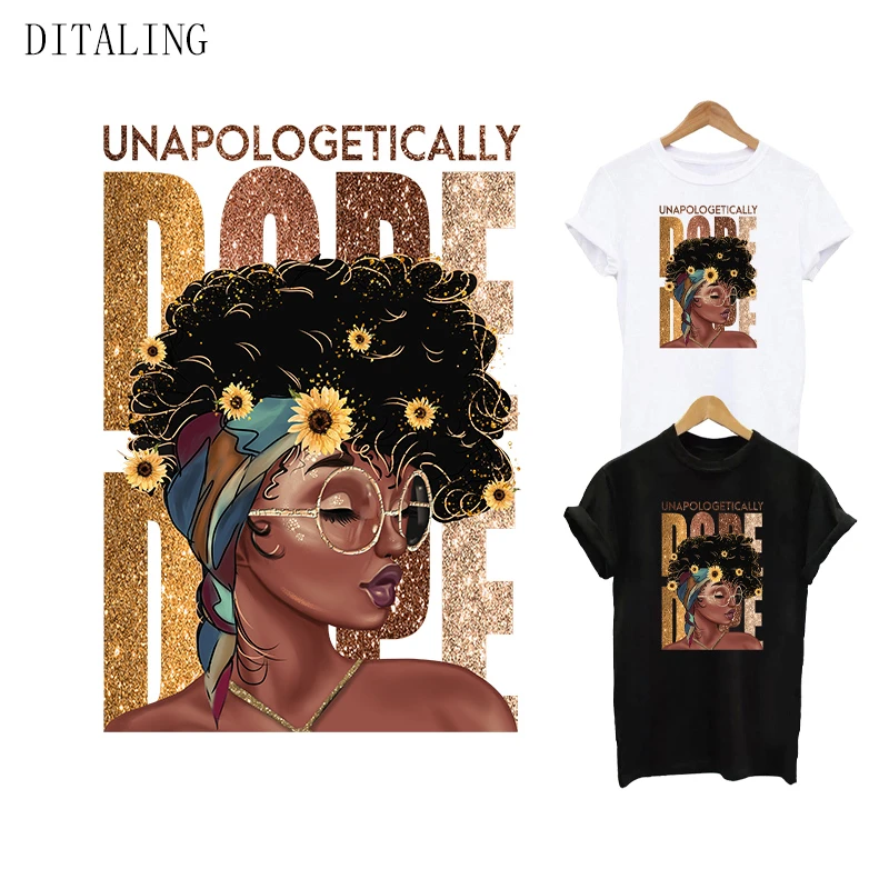 Pegatinas térmicas para ropa de negra, parche de transferencia de calor para mujer afroamericana, calcomanías para planchar para camiseta, sudadera, apliques|Parches| - AliExpress