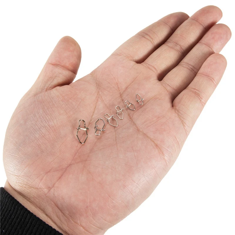 50pcs/set Diamond Enhanced Pins Rhombus Snap Connector Fishing Swivel Hook Safety Snap Pins Fishing Tackle Accessories