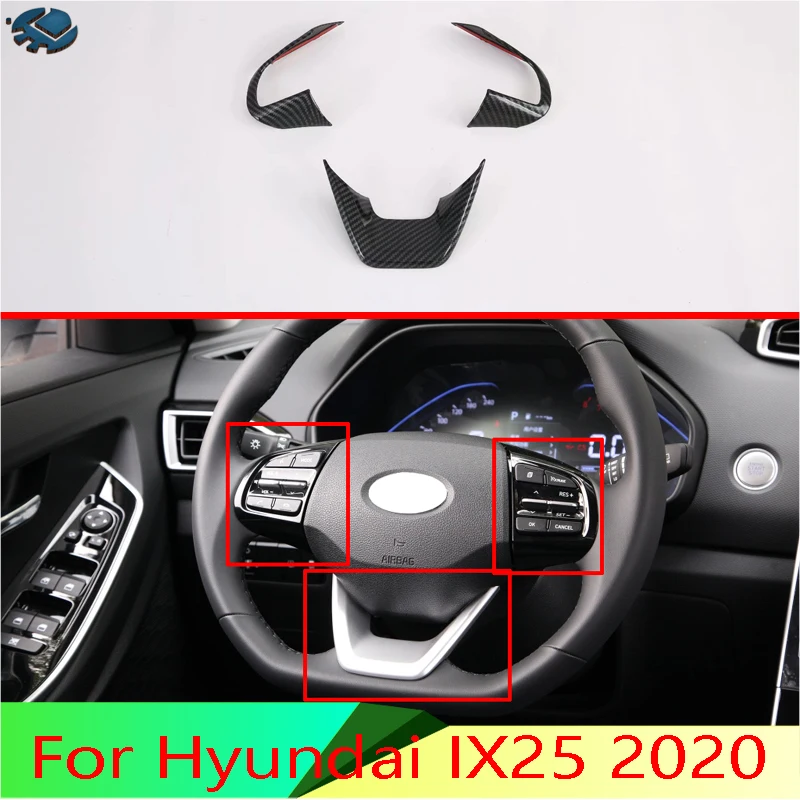 Панель рулевого колеса в стиле углеродного волокна для Hyundai IX25 2020 ободок отделка