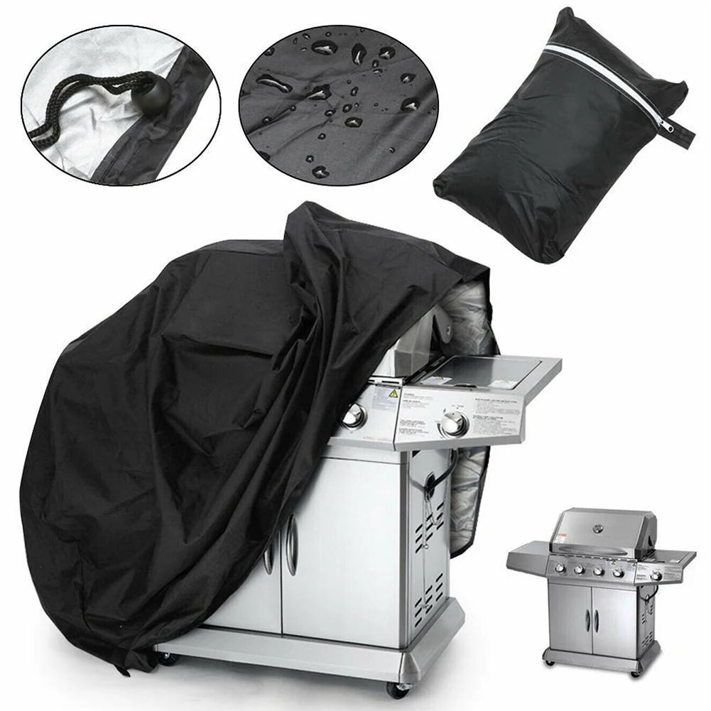 Black Outdoor Waterproof Barbecue Cover Anti Dust Rain Protection Dust Covers Barbecue Gas Grill Cover bbq grill accessories