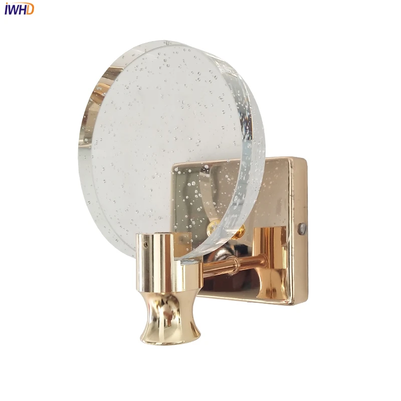 Modern Crystal LED Wall Light Luxury Fixture GoldenSilver Sconce For Bedroom Living Room Decoration Wall Lamp Lampara Pared (1)