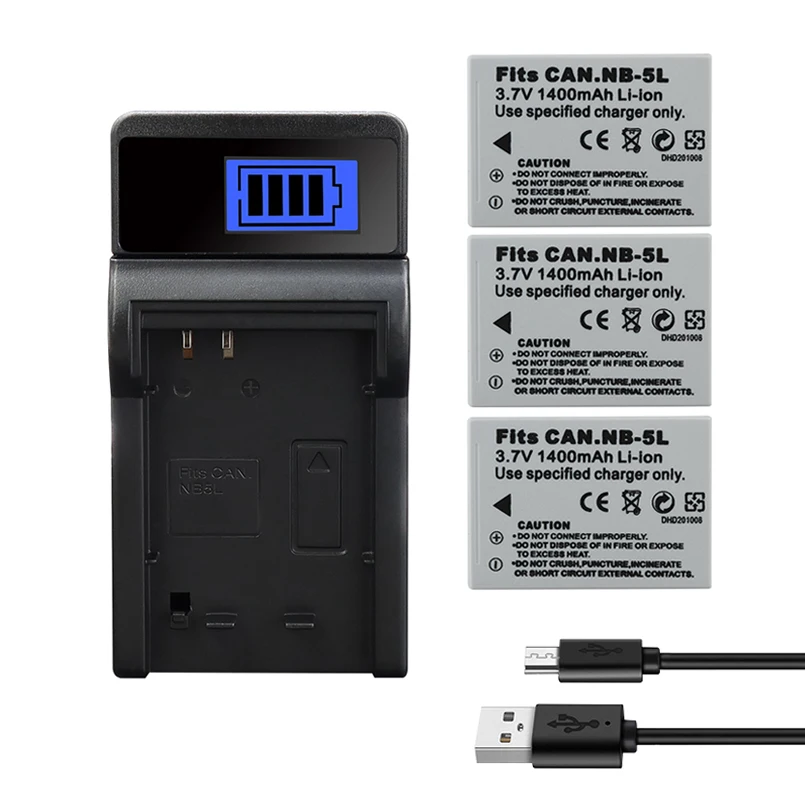 Nb-5L Batteria Per Canon Sx200Is Sx210Is Sx220Hs Sx230Hs Cb-2Lxe Shot S100 S110 Sd950 Sd 1400Mah Nb 5L Caricabatteria Per Fotocamera