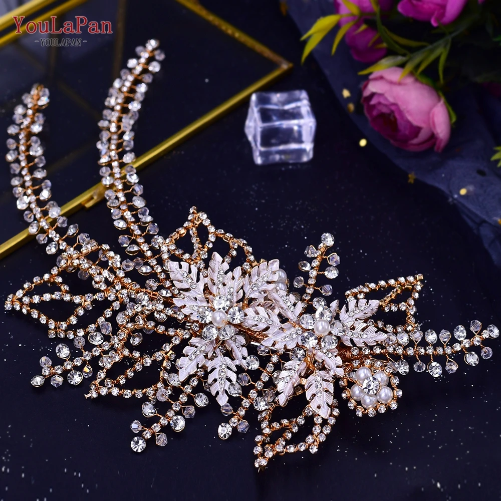 TOPQUEEN Wedding Hair Accessories Bridal Headgear Flower Bride Headdresses Side Hair Clip Hairpins Head Jewelry HP254,hair accessories,bridal hair accessories