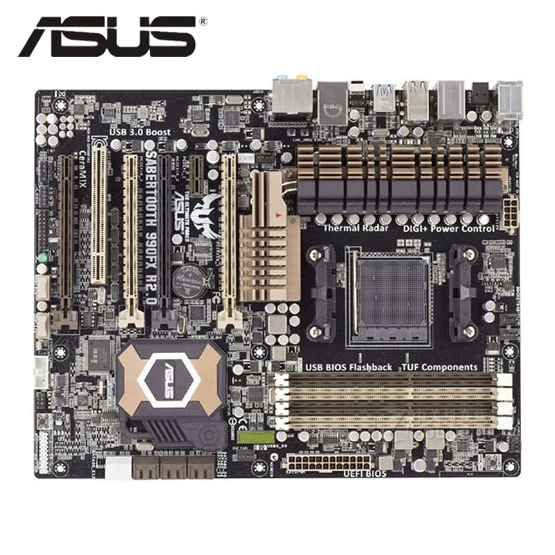 Разъем AM3 + ASUS SABERTOOTH 990FX R2.0 материнская плата 990 FX системная DDR3 32 ГБ для AMD