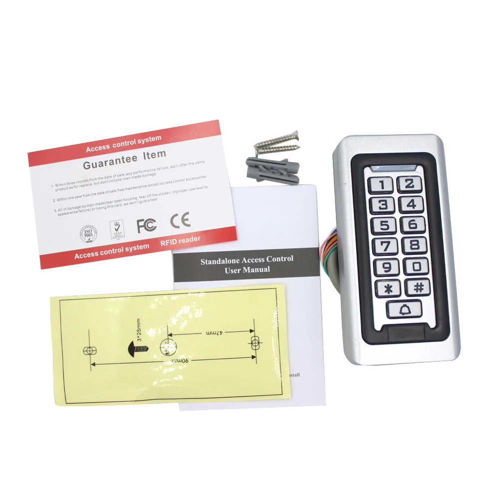 Backlight RFID Metal Keypad Door Access Control System Wiegand 26/34 IP68 Waterproof Proximity Card Standalone With 2000 Users door access control switch rfid access control keypad
