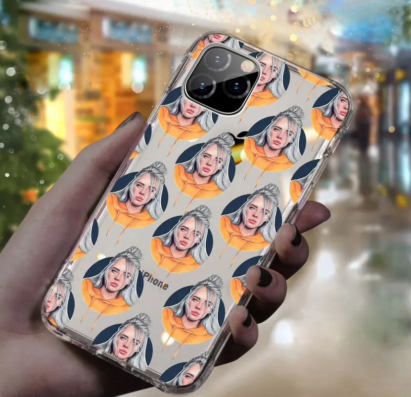 Billie Eilish наклейки dont smile at me мультфильм чехол для телефона для iPhone 11 pro max 7 5S SE 6 6s 8 7 Plus X XR XS MAX Мягкий ТПУ чехол - Цвет: TPU  A1063