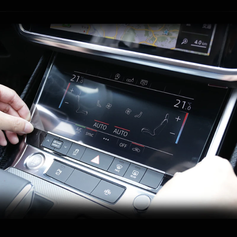 Автомобильный Стайлинг gps навигационный экран пленка для Audi Q7 4M- приборная панель Стекло дисплей экран пленка для контроля качества аксессуар