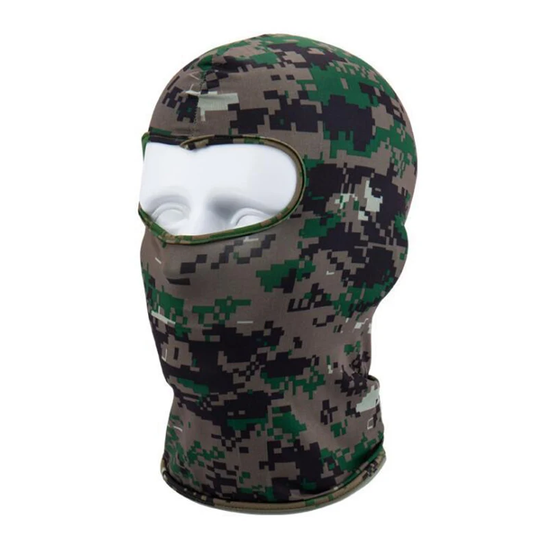 

Outdoor Full Face Mask Lycra Balaclava Thin Motorcycle Cycling Ski CS Mask Digital Green Camo