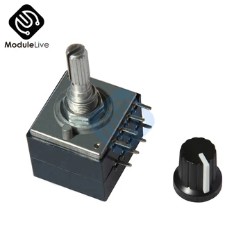 

100K Rotary PotentiometerLOG ALPS RH2702 Audio Volume Control Pot Stereo W Loudness L With WH148 Cap