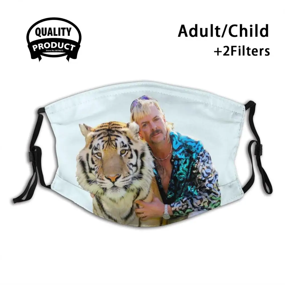 

Joe Exotic Posing With Tiger Reusable Mouth Mask Washable Filter Anti Dust Face Masks Tiger King Joe Exotic Tiger Carole Baskin